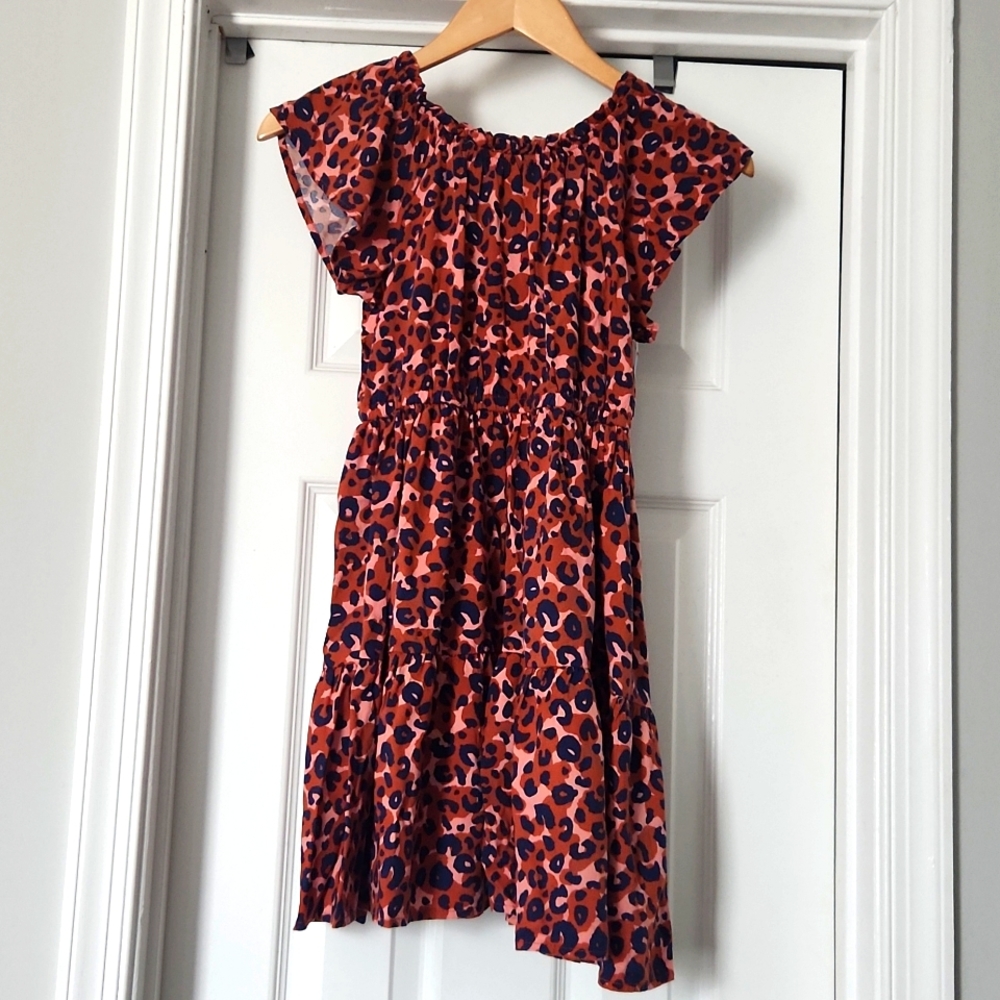 Cat & Jack Animal Print Tiered Dress Size L 10/12